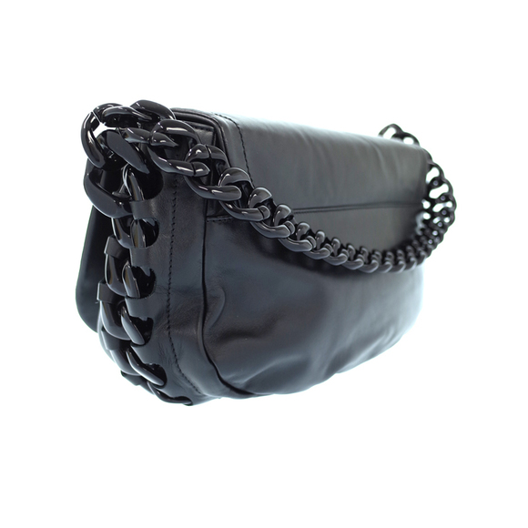 Chanel Coco Mark Plastic Chain Shoulder Bag Black - Picture 2 of 5